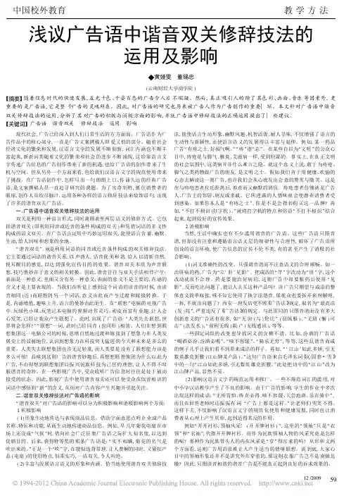 浅议广告语中谐音双关修辞技法的运用及影响