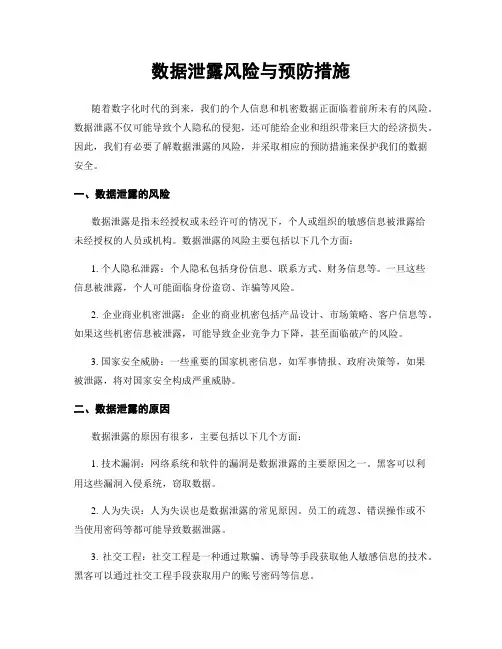 数据泄露风险与预防措施