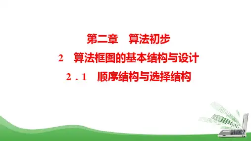 北师大版必修三   顺序结构与选择结构    课件(29张)