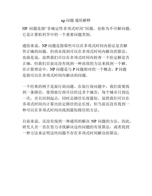 np问题 通俗解释