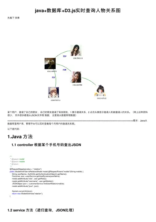 java+数据库+D3.js实时查询人物关系图