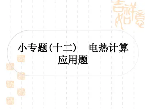 人教版初中毕业九年级中考物理 教材系统复习 小专题(十二) 电热计算应用题