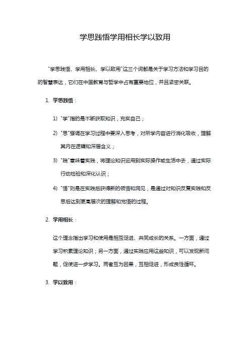 学思践悟学用相长学以致用