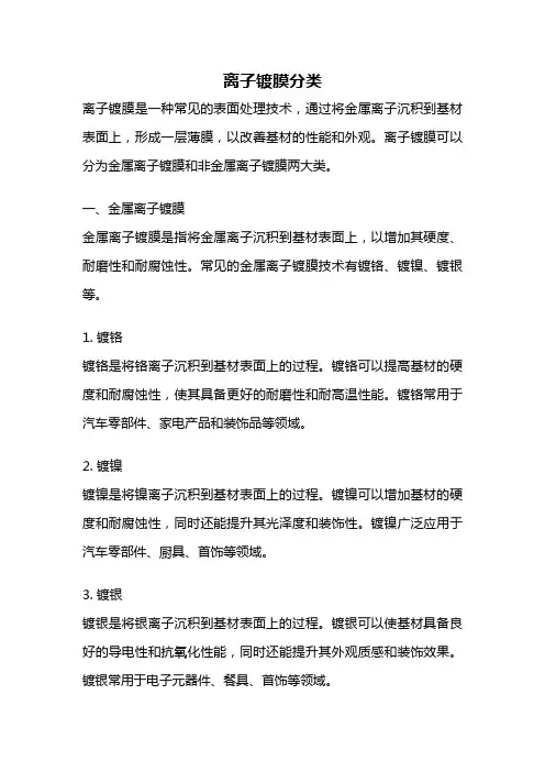 离子镀膜分类