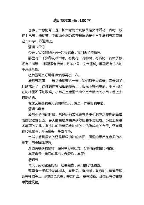 清明节趣事日记100字