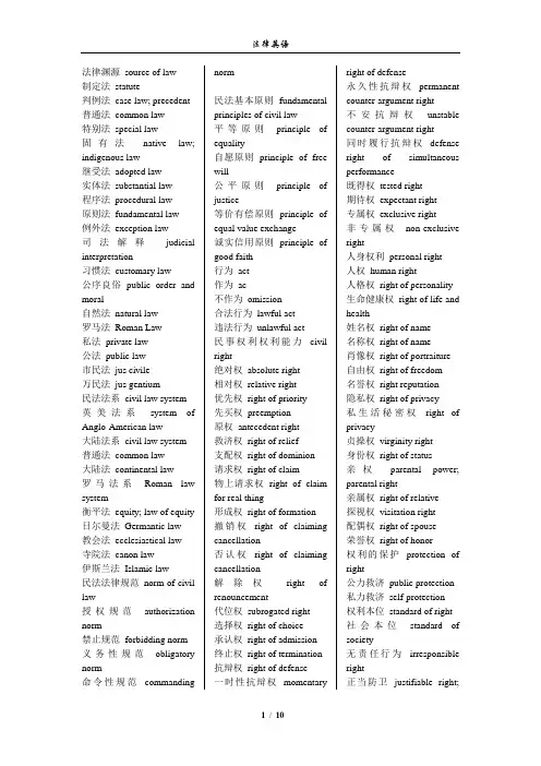 法律英语词汇大全(完美版)