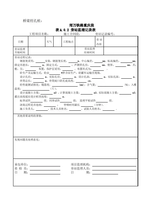 桥梁旁站记录表12月15