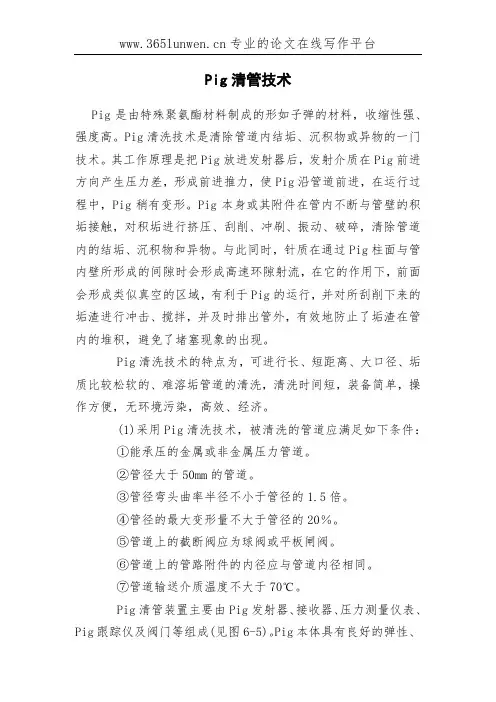 Pig清管技术