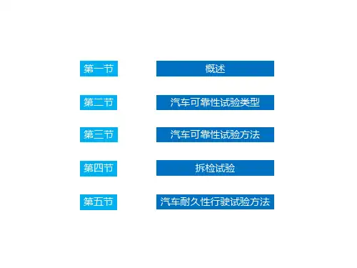 汽 车 可 靠 性 与 耐 久 性 试 验