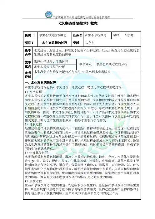 水生态系统过程.