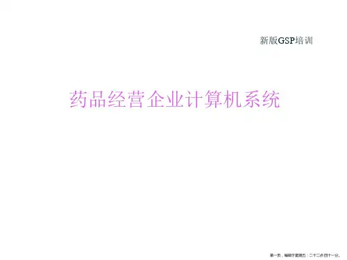 药品经营企业计算机系统