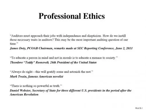 Auditing：Professional Ethics