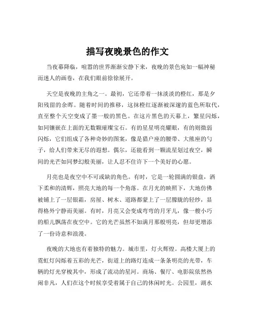 描写夜晚景色的作文