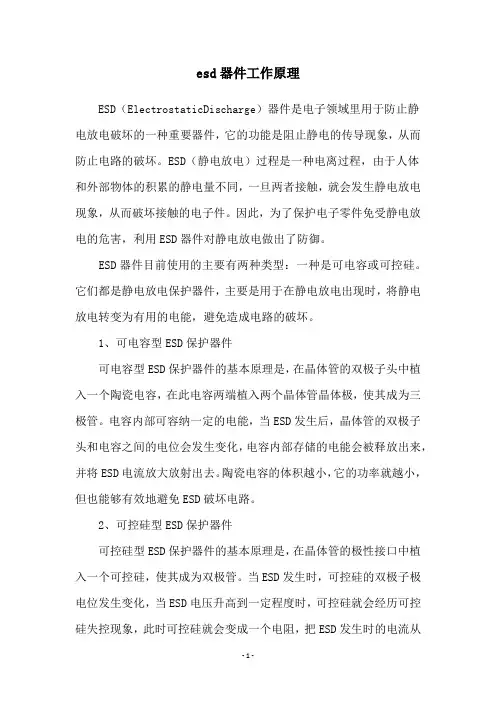 esd器件工作原理