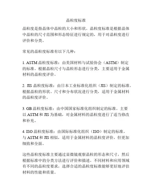 晶粒度标准