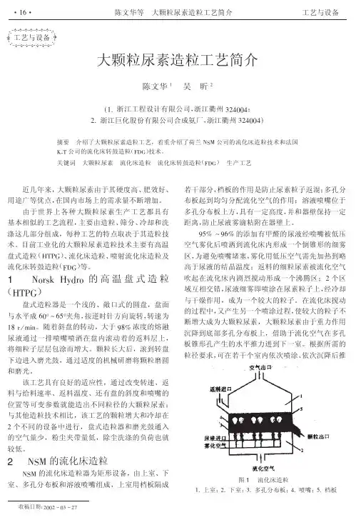 大颗粒尿素造粒工艺简介