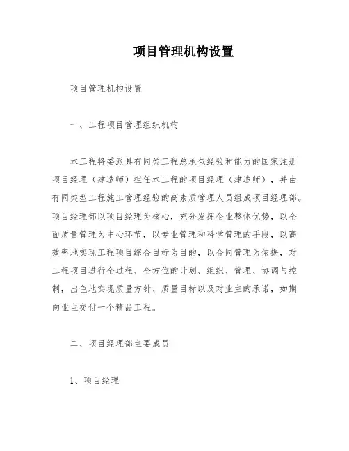 项目管理机构设置