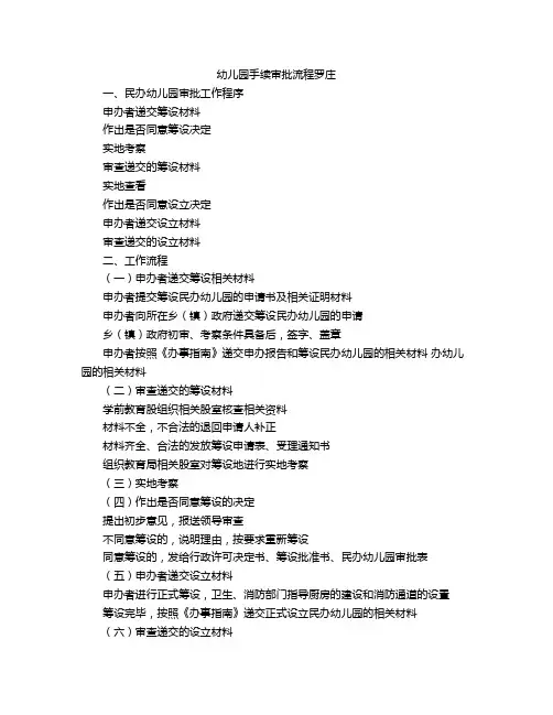 幼儿园手续审批流程罗庄