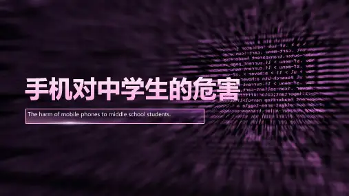 手机对中学生的危害 主题班会课件