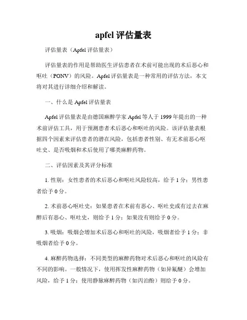 apfel评估量表