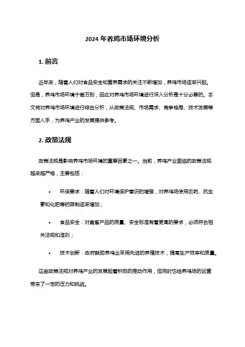2024年养鸡市场环境分析