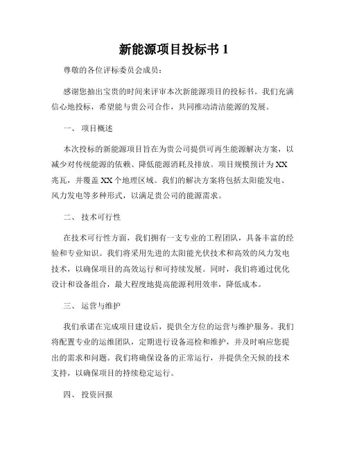 新能源项目投标书1