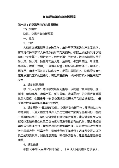 矿防洪防汛应急救援预案