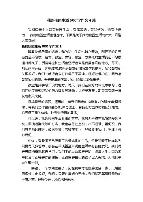 我的校园生活500字作文4篇
