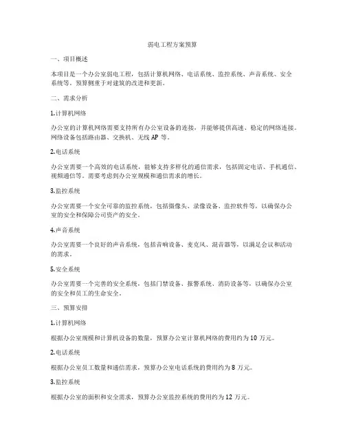 弱电工程方案预算
