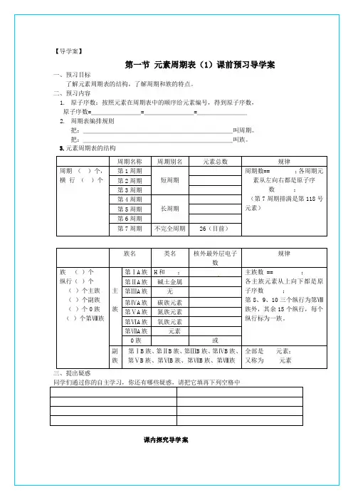 元素周期表 导学案