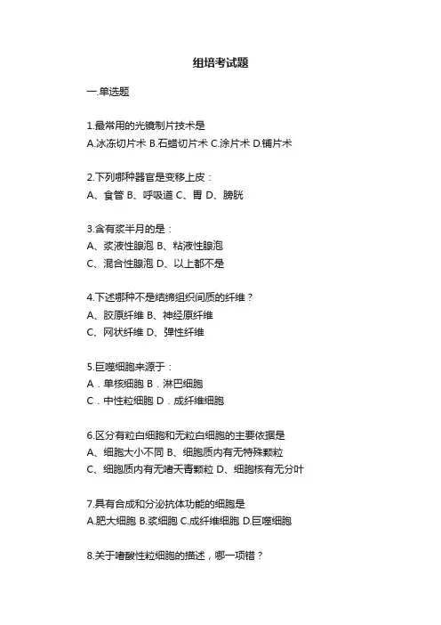 组培考试题