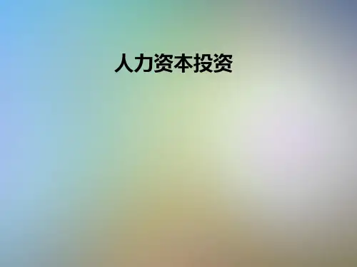 人力资本投资