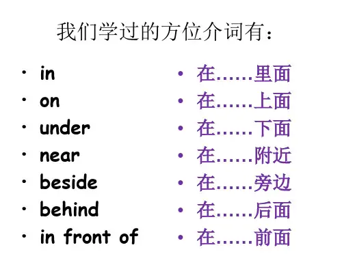 小学英语方位介词ppt课件