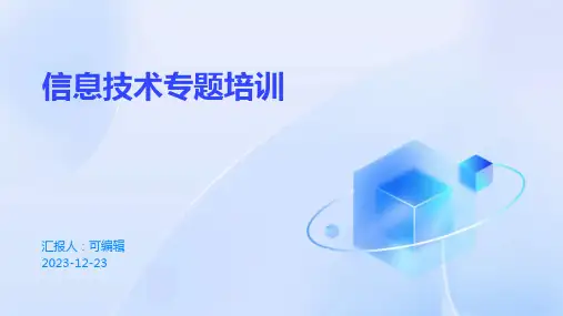 信息技术专题培训PPT课件