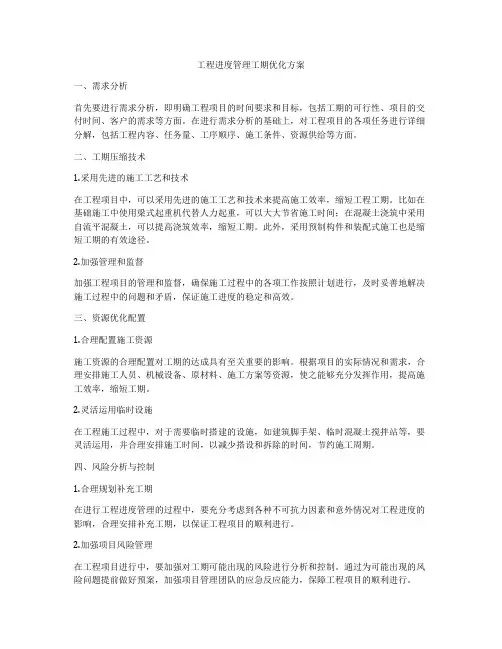 工程进度管理工期优化方案