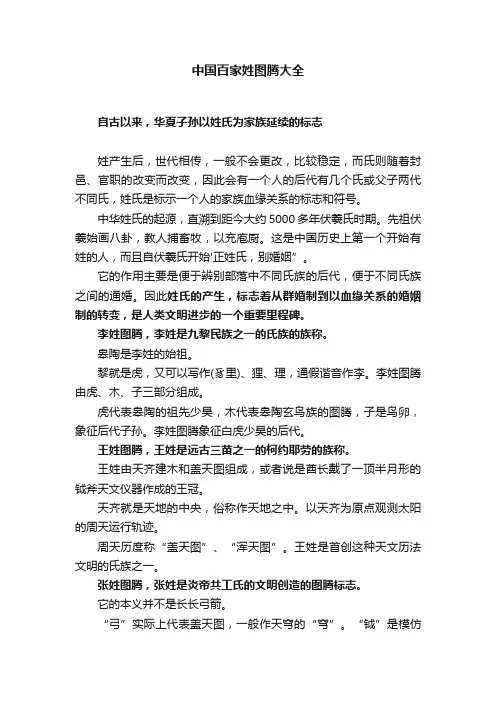 中国百家姓图腾大全