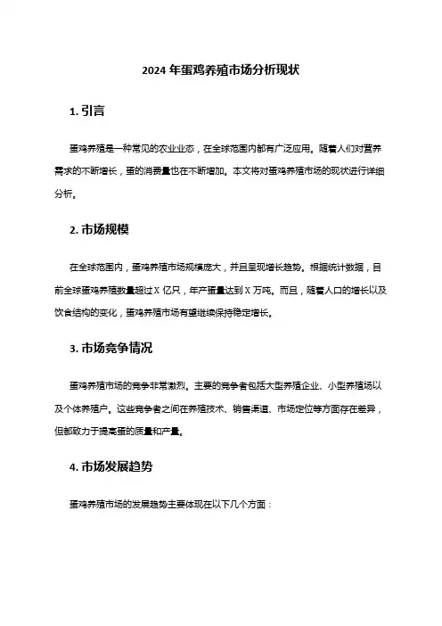 2024年蛋鸡养殖市场分析现状