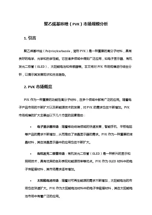 2024年聚乙烯基咔唑(pvk)市场规模分析