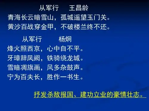 边塞征战诗