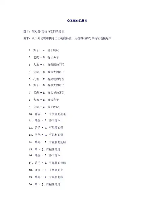交叉配对题目