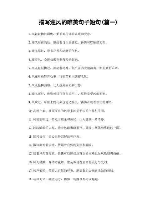描写迎风的唯美句子短句(精选两篇)