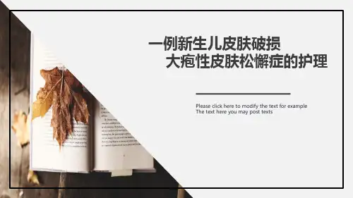 一例新生儿皮肤破损大疱性皮肤松懈症的护理