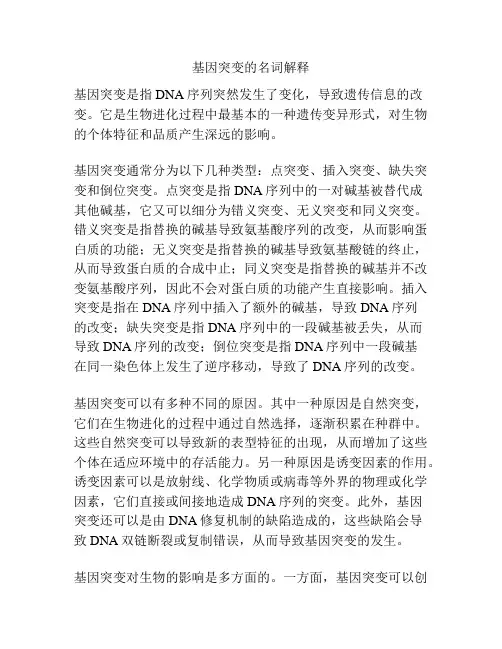 基因突变的名词解释