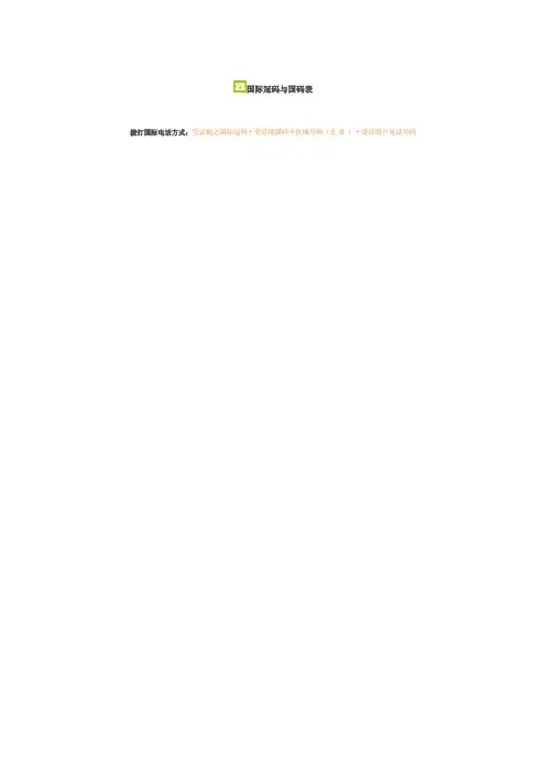 国际字冠与国际区号