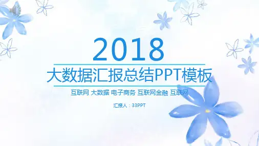 2018互联网大数据汇报总结PPT模板