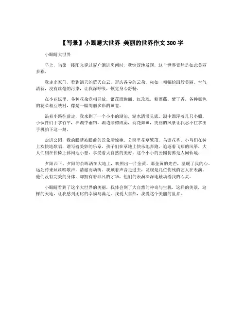 【写景】小眼睛大世界 美丽的世界作文300字
