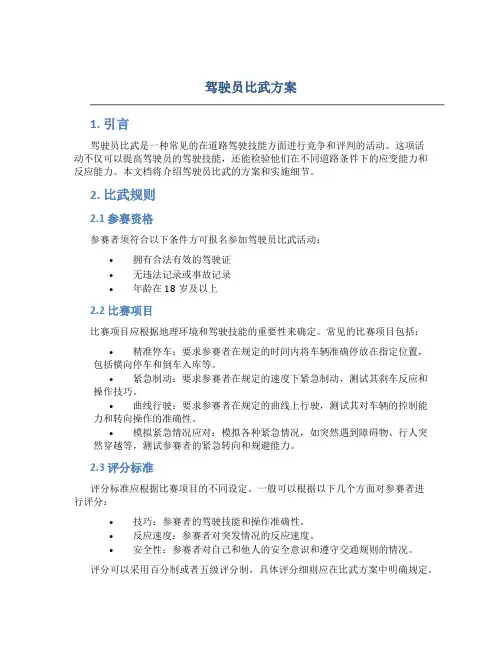 驾驶员比武方案