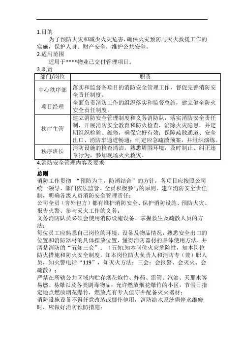 消防安全管理作业指导书