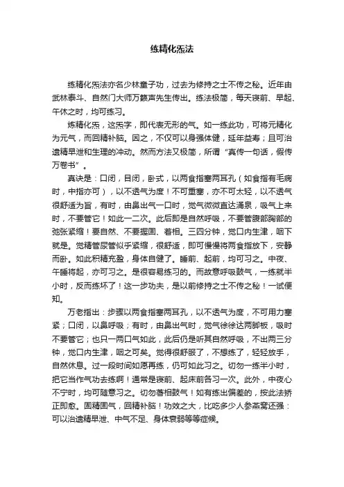 练精化炁法