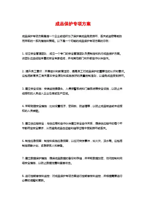 成品保护专项方案